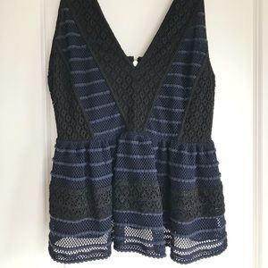 Chelsea28 deep v-neck lace blouse